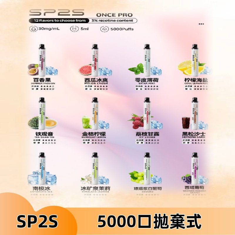 SP2S Once Pro 5000口一次性|抛棄式電子煙#台灣現貨#